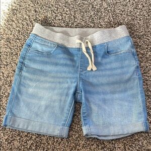 Wonder Nation Blue Denim Kids Shorts with Gray Waistband